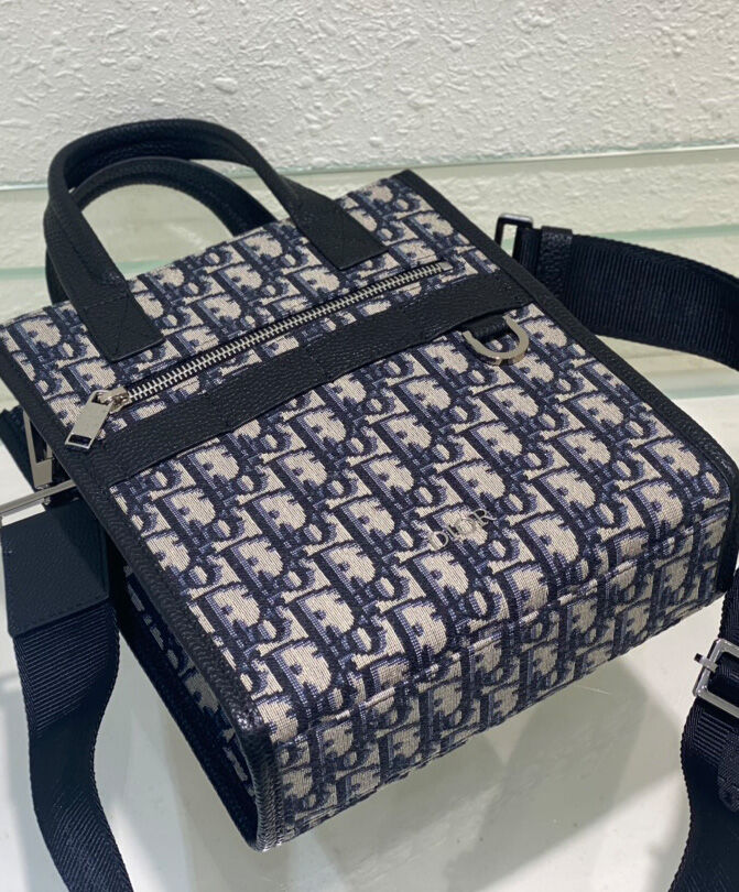 Christian Dior Safari North-South Tote Bag Dark Blue